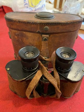 Wwii Ww2 Us Army Signal Corps Talbot Reel & Mfg Co Binoculars Case 6x30