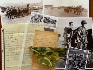 Wwii Letters 17th Airborne,  517th Parachute Infantry Reg.  Camouflaged Parachute