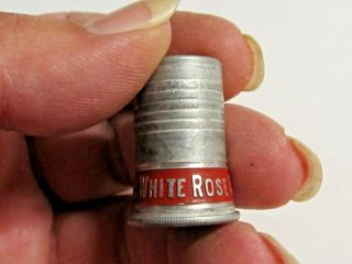 Vintage 1930 National White Rose Gasoline Metal Thimble Siren Whistle Whistler
