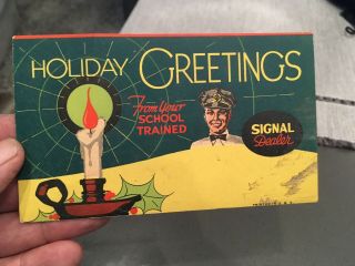 Vintage 1940’s Signal Gas Oil Station Dealer Christmas Postcard California
