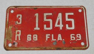 1968/69 Florida Motorcycle License Plate
