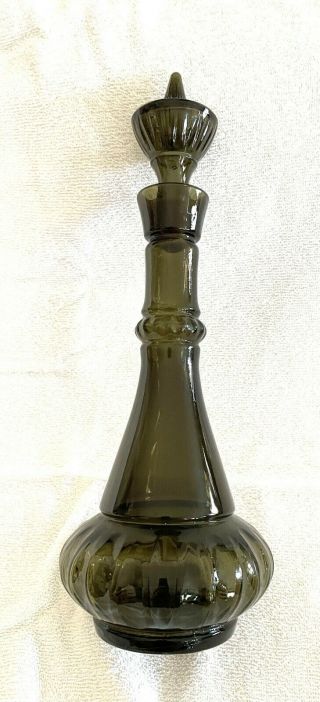 1964 Jim Beam I Dream Of Jeannie Bottle Smokey Green Glass Decanter