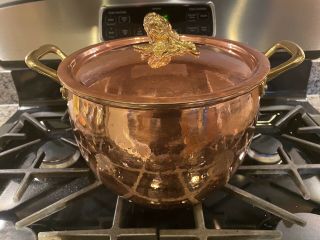 William - Sonoma Ruffoni Historia Hammered Copper Stock Pot With Artichoke Knob