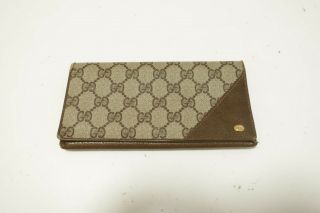 Authentic Gucci Gg Vintage Brown Leather Wallet 9609