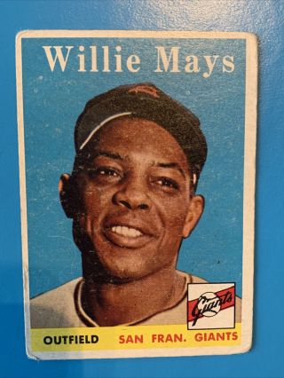 1958 Topps Willie Mays San Fran Giants 5 Baseball Card - One Of Baseball Best
