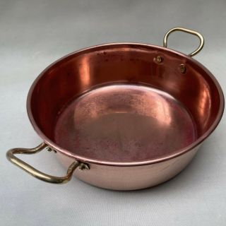 Vintage French Small Copper Jam Pan,  Kitchen Preserve Cooking Pot