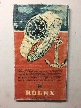 Rolex Vintage 6538 Submariner Ad Art Distressed Design For Home Decor Style