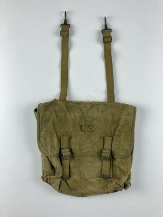 Rubberized Wwii Ww2 U.  S.  M1936 Mussett Bag To Officer - 1941 Dated