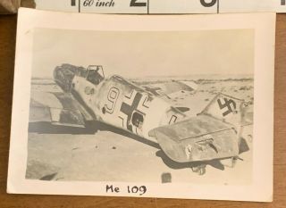 WWII Photo Captured German Aircraft Plane Crashed Africa Me - 109 2