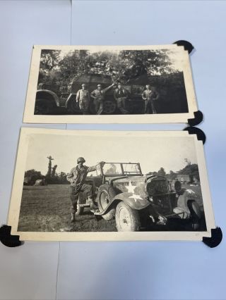 Wwii Photo Us German Half Track Ko’d Captured Album Picture Armored Car Quad Gun