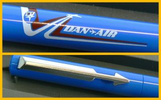 Parker Dan Air Roller Floating Ball Pen Blue Boxed Airlines Rare Collectible Vgc