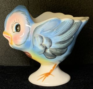 Lefton Bluebird Egg Cup - Blue Bird Of Happiness Anthropomorphic 7174 Vintage