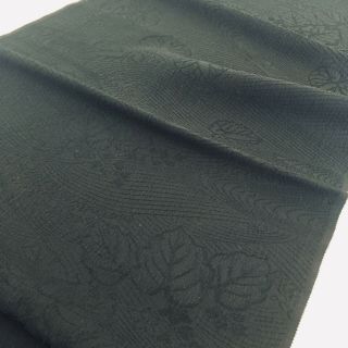 Nature C 12.  5x46 Crest Vintage Formal Black Silk Japanese Kimono Fabric Toc3