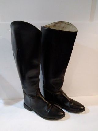 Vintage Black Leather Riding Boots Argentina Womens Size 9 20 " Tall Mg