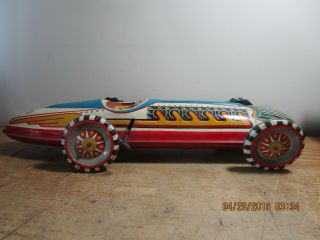 Marx Racer Tin Toy Race Car Wind - Up With Key 16 1/2 " Vintage