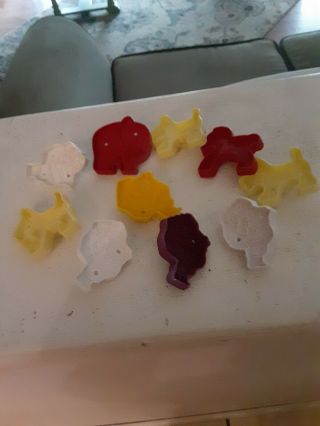 Vintage 10 Childs Cookie Cutters Plastic