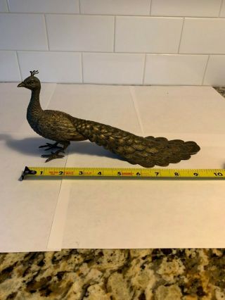 Austrian Bronze Cold Painted Peacock Signed