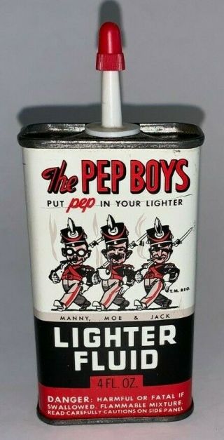Vintage,  Pep Boys Lighter Fluid,  4oz. ,  Tin Oiler Can (cornell Tires)