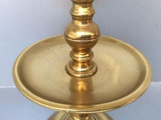 Rare Early 18th C.  Dutch Heemskerk Mid Drip Pan Cast Brass Candlestick C1700 4