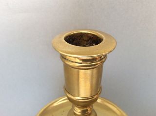Rare Early 18th C.  Dutch Heemskerk Mid Drip Pan Cast Brass Candlestick C1700 5