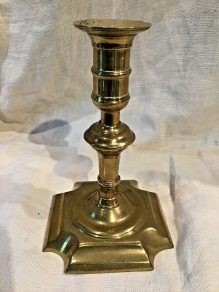 I.  G.  Berg 18th Century Style Cut Corner Brass Candlestick