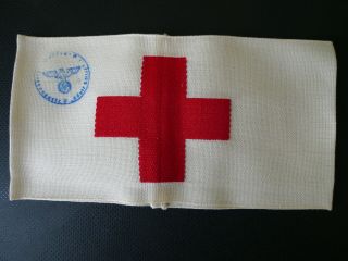Ww2 German Wehrmacht Army Combat Medic Unit Stamped Red Cross Armband