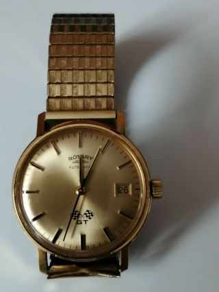 Vintage Gold Plated Rotary Gt Automatic Watch.  Date Not.