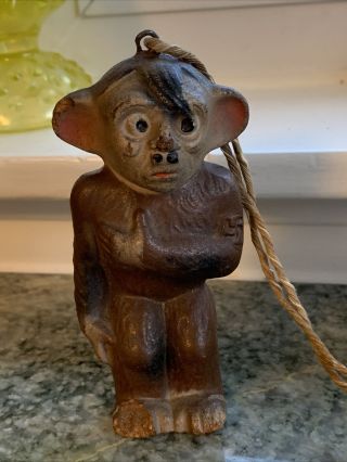 Rare Wwii Anti Hitler / Nazi Monkey Propaganda Pressed Wood Composite Figurine