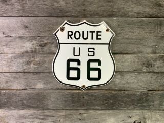 Vintage Porcelain Us Route 66 Gas And Oil Sign