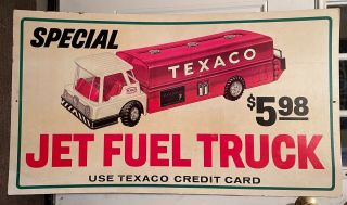 Vintage Texaco Jet Fuel Truck Advertising Poster 42” X 24”