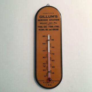 Vintage Tydol Veedol Thermometer Gillum 