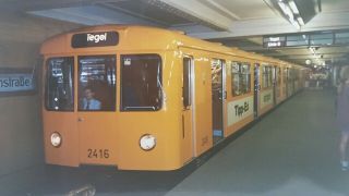 Vintage German Railway Photo West Berlin U Bahn Underground Train 2416 To Tegel