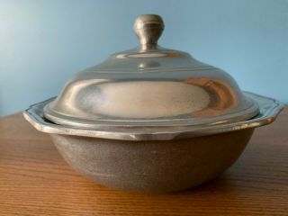 Vintage Wilton Pewter Rwp Queen Anne - 9” Serving Bowl With Lid - Columbia,  Pa