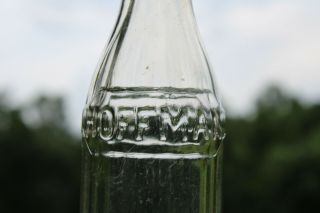 Hoffman Soda Bottle Art Deco Embossed Lexington North Carolina Nc Rare