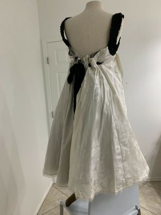 Designer Vintage Style Black White Silk Babydoll Dress W/crinoline 6