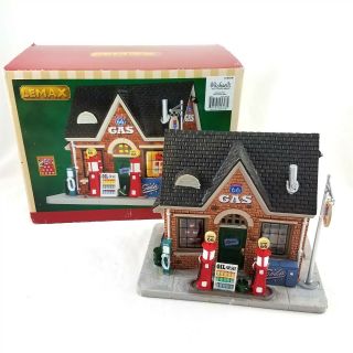 Lemax Route 66 Vintage Gas Station Lighted Village Building House 2014