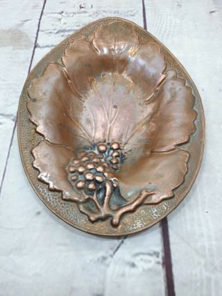 Vintage Brass? Copper Fruit? Bowl Display Trinket Dish Ashtray Handmade Boho