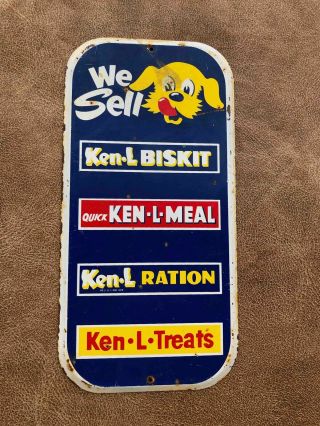 We Sell Ken - L - Biskit Dog Food Painted Metal Advertising Door Push Sign