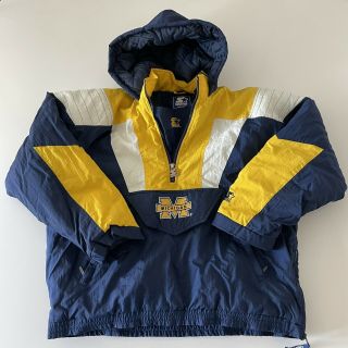 Vintage 90s Michigan Wolverines Starter 1/2 Zip Pullover Men 
