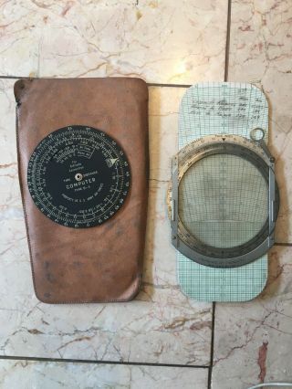 Vtg Wwii Era Us Army Air Forces Aerial Dead Reckoning Computer E - 6b D - 4 W/ Pouch