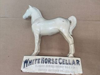 VINTAGE c1900 WHITE HORSE CELLAR SCOTCH WHISKY STORE DISPLAY - SIGN 2