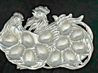 Arthur Court Deviled Egg Serving Tray - 2005 See Photos Hen And Rooster Design