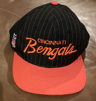 Vintage Pinstripe Nfl Cincinnati Bengals Sports Specialties Snapback Hat Cap