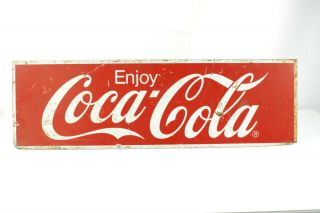 Vintage Double Sided Coca - Cola Metal Sign - Thick And Rigid - 31 " X10 " -