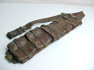 Swedish Sweden Army Ammo Ammunition Leather Belt Pouch Wwi And Wwii Mauser