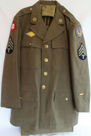 Named 1942 Wwii Us 15th Army Air Force Usaaf Dress Uniform Jacket & Trousers