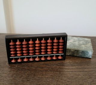 Vintage Japanese - Made Small Abacus 4 - 7/8 " By 2.  5 "