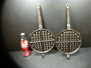 2pc Ant Griswold Cast Iron Erie Pa 12/01/1908 American 8 315/314 Waffle Maker