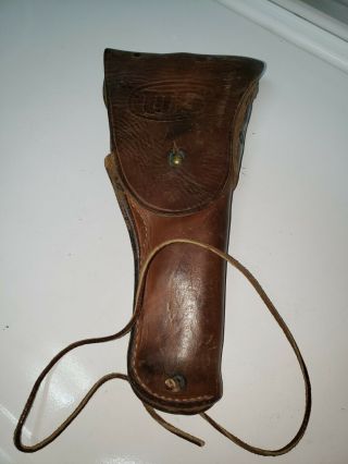 Vintage M1916 Ww2 Us Military Leather Flap Holster Colt 45 1911