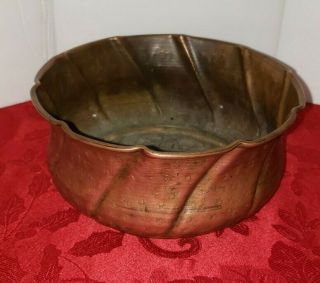 Vtg 6 1/2 " Hand Crafted Copper Bowl